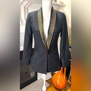 Paper Doll Black Blazer with Gold Accents